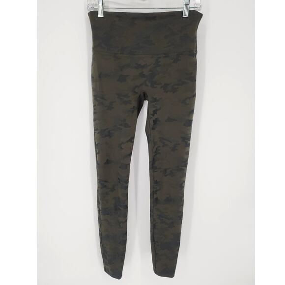 Spanx Look At Me Now Seamless Camo Leggings Green Women's Size Large - Picture 1 of 13